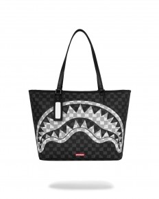 לצפייה במוצר SPRAYGROUND BLACK AND WHITE DRIP CHECK SHARK TOTE BAG